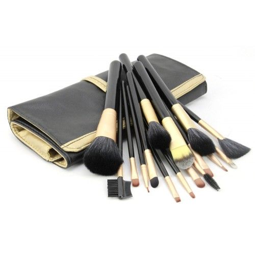 Kit Pincéis Manly Preto & Dourado