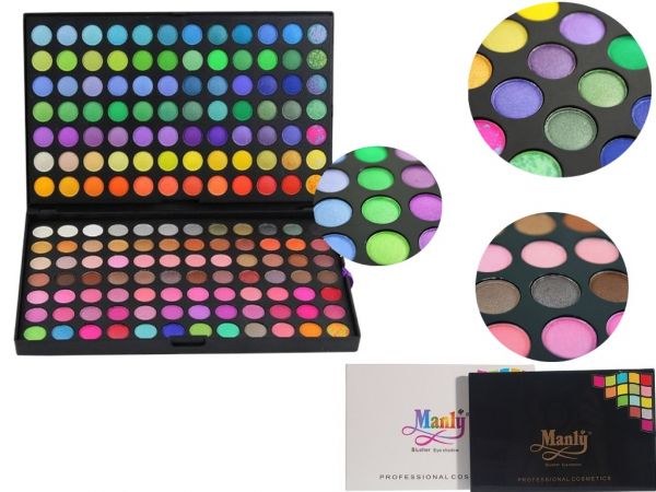 Paleta Manly 168 cores - Matte, Cetim, Glitter e Shimmer