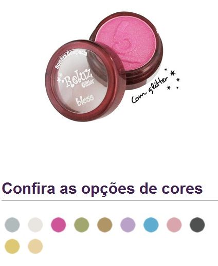 Sombra Compacta Glíter 2,4g - Bless Cosmetics