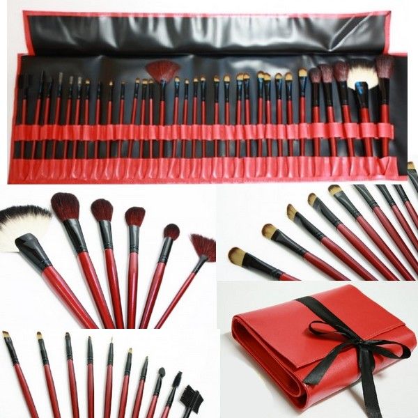 32 Pincéis Luxo! Vermelho e Preto